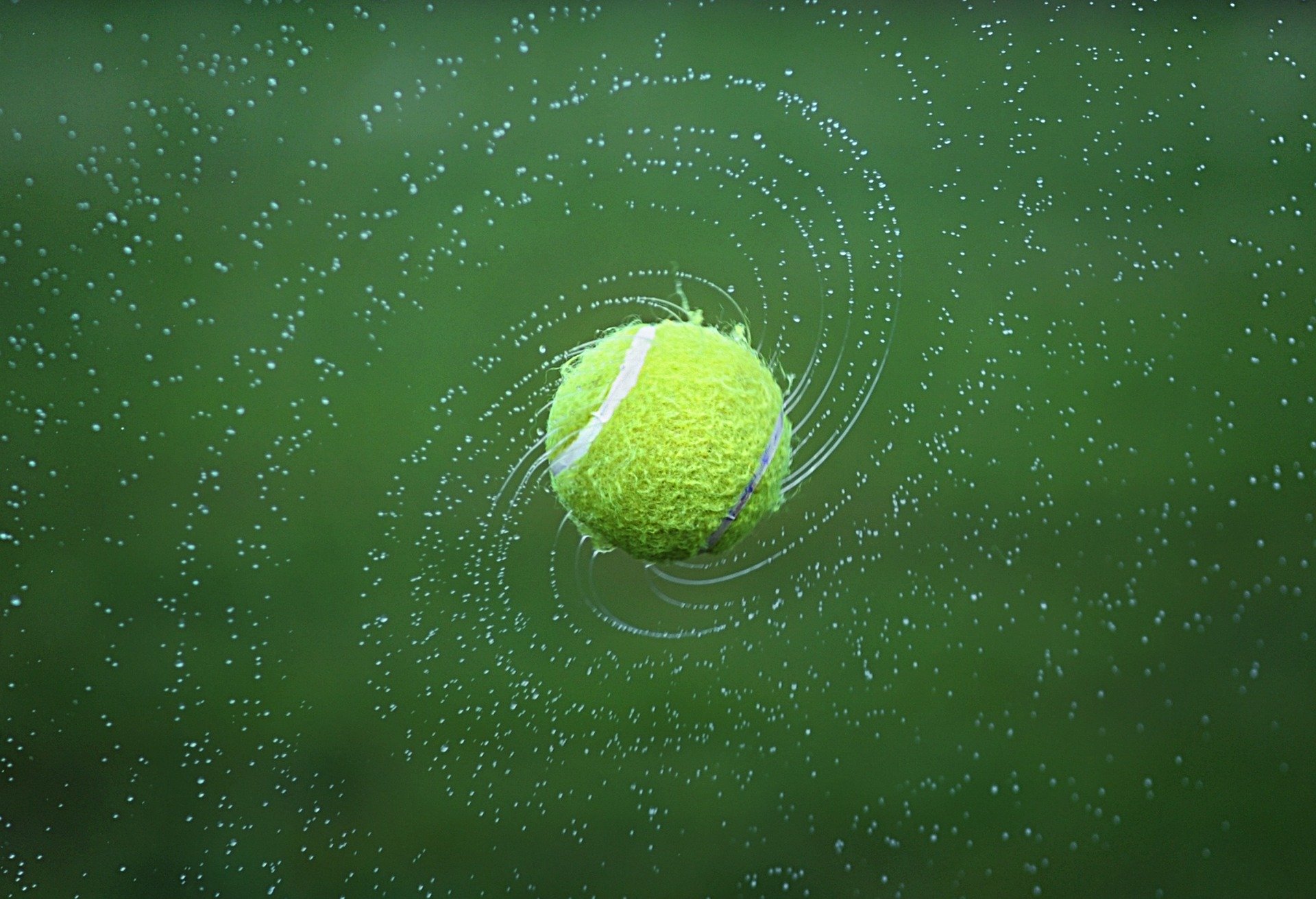tennis ball at high rotation
